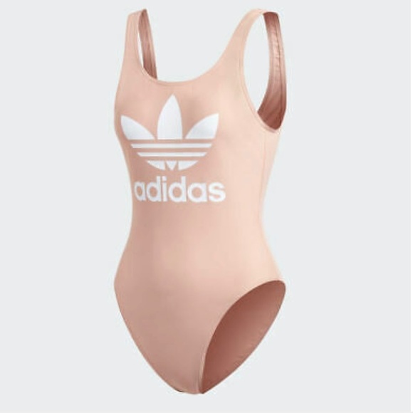 Adidas Swimsuit Trefoil Swim Pink Logo 1 Piece! - Picture 6 of 7
